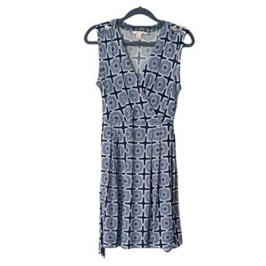 Banana Republic Women's Navy Printed Belted Faux Wrap Work Dress, Size XS